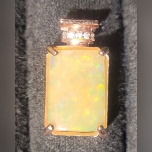 Rose Gold Opal Pendant